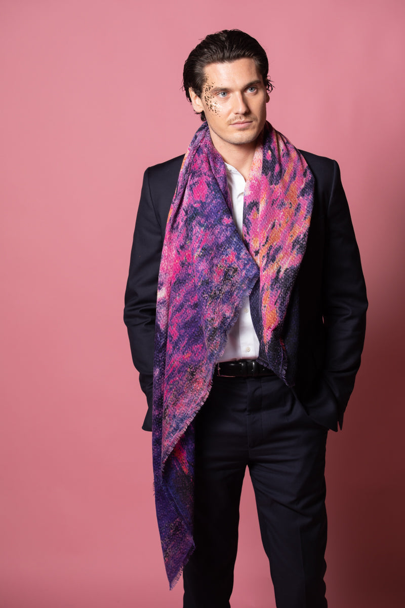 WOOL SCARF 120 - GAIA VIOLET